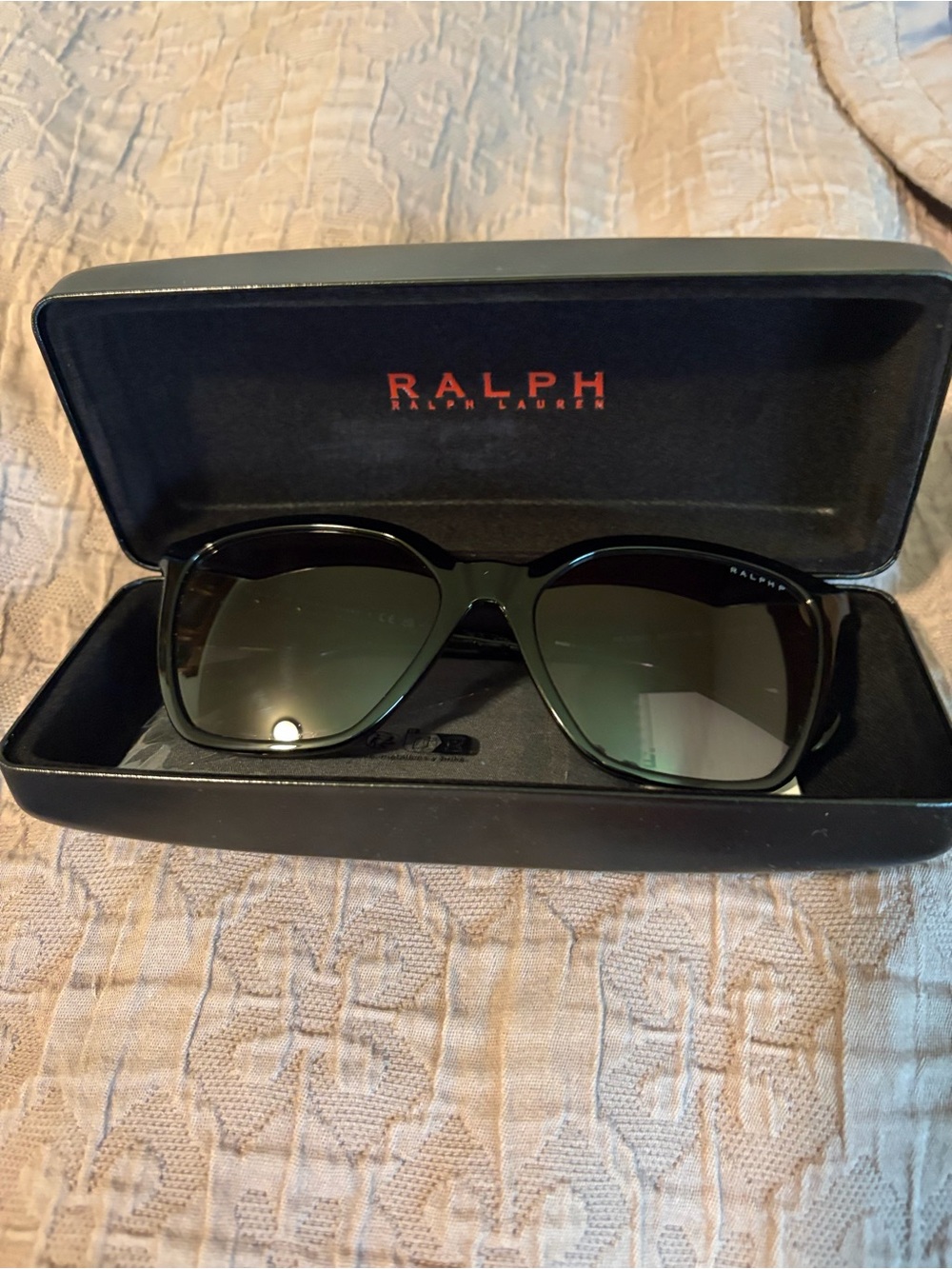Ralph Lauren Black Frame Polarized Sunglasses